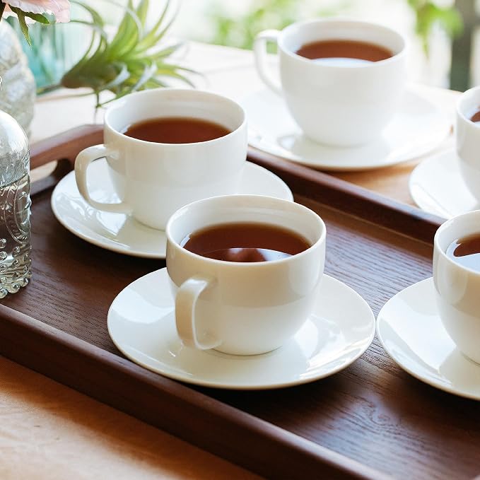 BTaT- Cappuccino Cups with Saucers 8 oz, Au Lait, Flat White, Dishwasher - Image 7