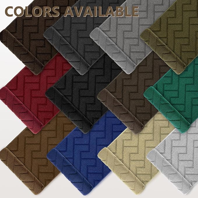 hicorfe Kitchen Rugs and Mats Sets,2 Pieces Polypropylene Non-Slip Super Absorbent Rug,Soft Comfort Floor Mat,Machine Wash for Kitchen,Hallway,Office,Sink,Laundry(20" x 32"+20" x 59",Dark Brown