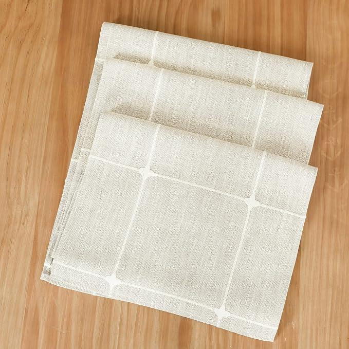 NEWISHER Rustic Embroidered Plaid Cloth Table Runner 72 inches, Farmhouse - Image 7