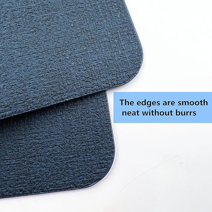 WAZAIGUR Waterproof Easy to Clean Non-Slip Heat Resistant Thick Faux Leather Placemats for Dining Table (Dark Blue, 6)
