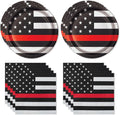 Firefighter EMT Party Set-16 Plates & Napkins-Thin Red Line-Havercamp | by Havercamp