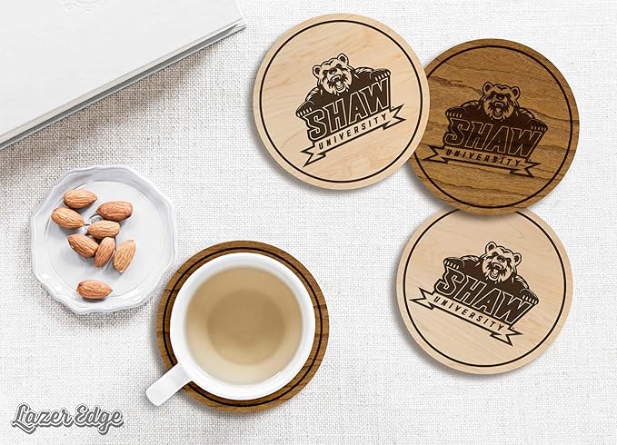 LazerEdge Shaw Bears Wooden Coaster Set - Maple Wood - Officially Licensed Product - 4-Pack