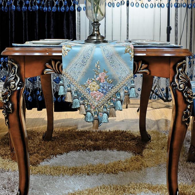 Extra Luxury Velvet Blue Table Runner 120 Inches Long - Image 3