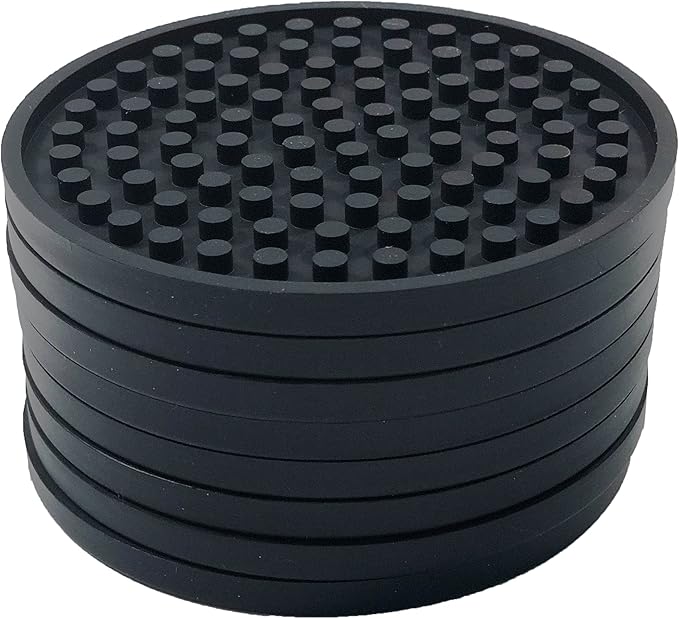 Better Kitchen Products 8 Piece Silicone Coaster Set, Black