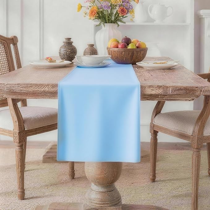 MEANMOY Baby Blue Table Runner 48 Inches Long Waterproof Table Runners | by MEANMOY