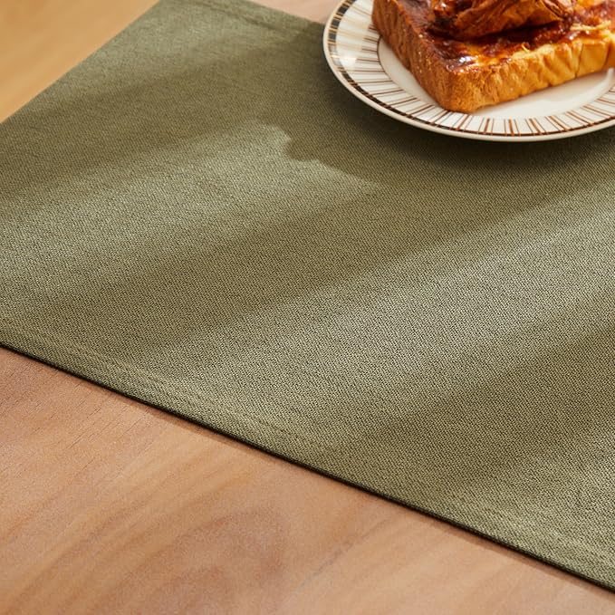 Rustic Cotton Linen Table Runner, 13x36 Inches Olive | Farmhouse Style Linen - Image 6