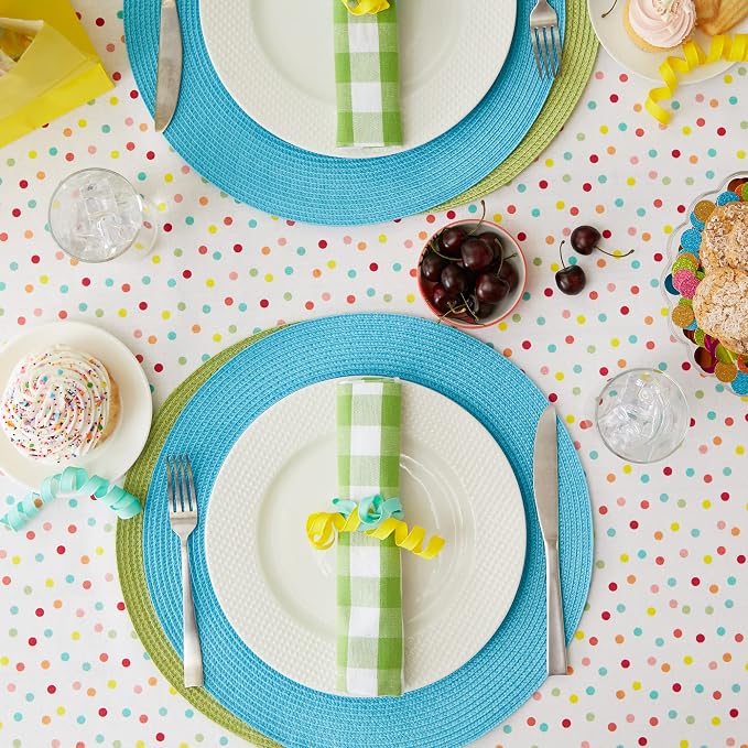 DII Polka Dot Party Print Tabletop Collection Reusable & Machine Washable - Image 5