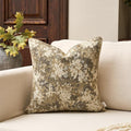 Yangest Neutral Floral Pillow Cover 18 x18 Inches, Vintage Chenille Square Throw Pillow Cover Soft Decorative Farmhouse Accent Couch Pillow Cover for Living Room Bedroom, Beige