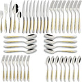 40-Piece Gold Silverware Set Stainless Steel Flatware Set Cutlery Set | Service by X-zrew