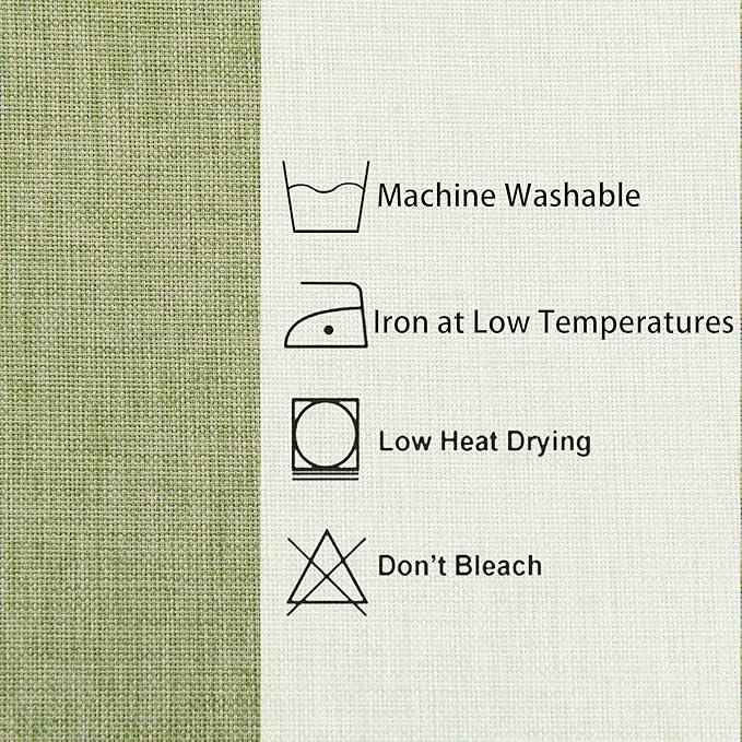 Hiasan Faux Linen Rectangle Tablecloth - Wrinkle and Stain Resistant Washable Table Cloth for Kitchen Dining Room Holiday Table Cover for Dinner, Green, 60 x 102 Inch
