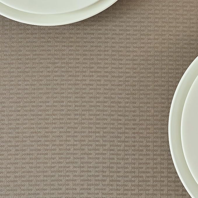 maxmill Weaved Texture Tablecloth Water Resistance Antiwrinkle Spillproof Soft Washable Table Cloth for Dining Room, Buffet Banquet Parties Holiday Dinner, Rectangular 60 x 108 Inch, Brown
