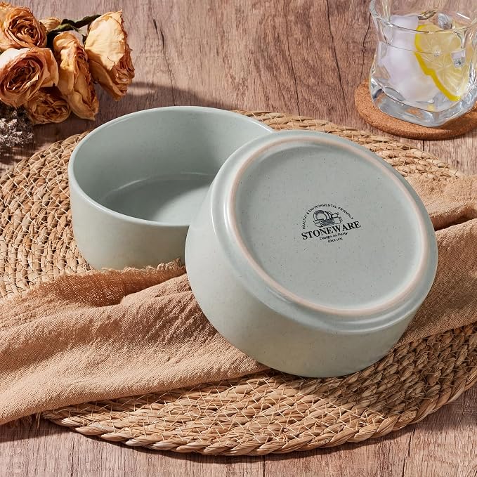 E-far Cereal Bowls Set of 4, 25oz Ceramic Deep Soup Bowls - Image 5