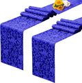 RUDONG M Satin Table Runners, Royal Blue, 12 x 108 Inch, 2 Pack | Long Silky by RUDONG+M