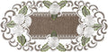 LINENS ART AND THINGS Table Runner Embroidered Pearlescent Daisy Flowers by LinensArtandThings