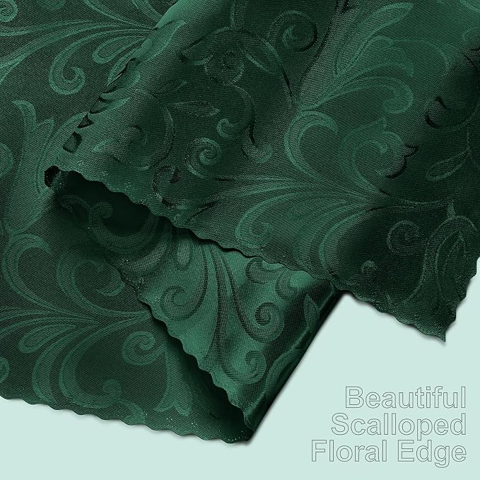 Green Satin Table Runner 12 x 108 Inch, 6 Pack | Bright Smooth Damask, Silky - Image 7