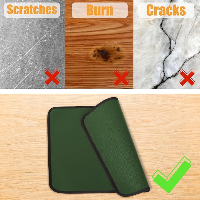 Green 24x36 Inchs Heat Resistant Mat for Outdoor Grill Table,Fireproof Under Blackstone Griddle BBQ Mat,Air Fryer Mat,Indoor Fireplace Mat, Protect Your Table and Outdoor Grill Table（0.04in Thickness）