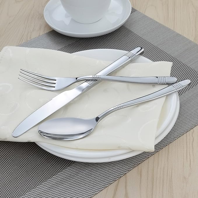 Begale 60-Piece Flatware Set, Stainless Steel, Service for 12