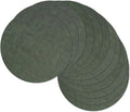13" Round Placemats Set of 12, Reversible Faux Leather Heat Resistant Table Mats, 100% Waterproof Oilproof Wipeable Table Protective Placemats for Vinyl, Washable for Indoor (12, Dark Green)