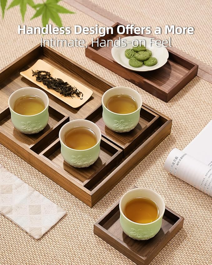 ZENS Japanese Tea Cups Set of 4 – 210ml Ceramic Tea Cups, Gradient Green Glaze - Image 5