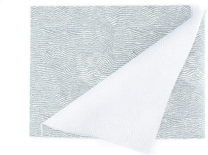 Mintrico placemat for Dining Table Set of 2 Silicone Heat Resistant Non Slip (2, Blue Lines) …