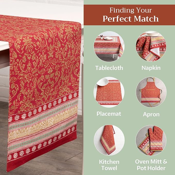 Maison d' Hermine Table Runner 100% Cotton 14.50" x 108" | Table Runners 108 - Image 5