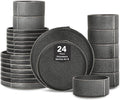 Stone Lain Bao Dinnerware, Charcoal | Charcoal Textured Finish by Unknown
