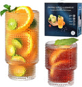 ISMASOAN Hobnail Drinking Glasses Set of 12, Stackable Glasses 12 oz & 7 oz | by ISMASOAN