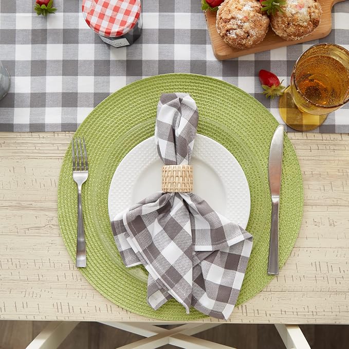 DII Checkered Tabletop Collection 100% Cotton, Machine Washable, Napkin Set - Image 6