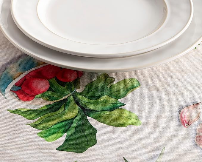 Maison d' Hermine Table Cloth Square Table 100% Cotton 60 x 60 Inches Tablecloth Reusable Decorative for Dining Room Farmhouse Home Valentines Day Decorations Spring Summer - Gourmand