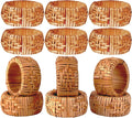 12-Piece Hand Woven Napkin Ring - Farmhouse Rustic Serviette Holder for Dining, Easter, Birthday, Thanksgiving, Christmas & Party Décor - Fall Rustic Rings, Napkin Holder Buckles(Brown) - CLEENTABLE