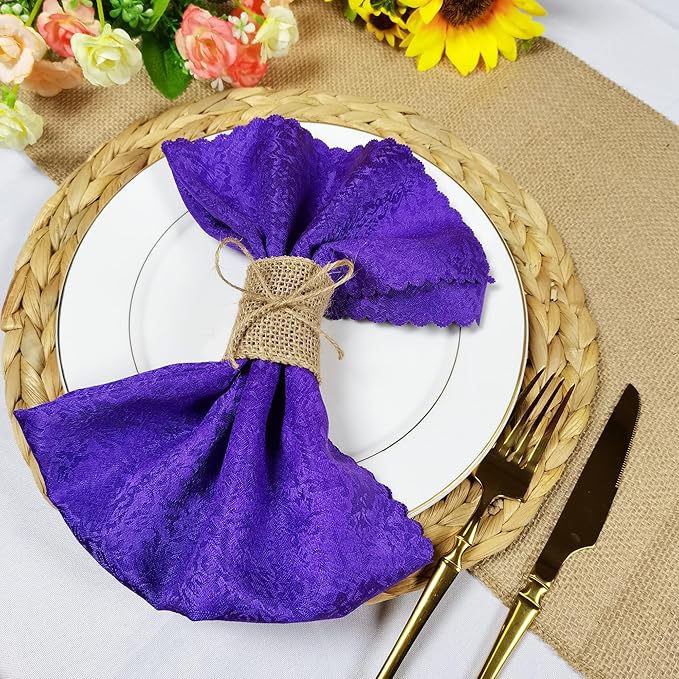 Natural Burlap Napkin Rings Set of 100 pcs with Jute Rope,Disposable Napkin Bands Bulk,Rustic Serviette Ring for Tables,Decorations,Wedding,Dinner,Country Party Decor