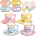 Kochorie 120 Pcs Floral Paper Tea Cups and Saucers 9 Oz Disposable Teacups Bulk by Kochorie