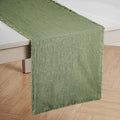 14 x 108 Inches Frayed Edge Table Runner, 270G Heavyweight Sand Washed Slub by KINGSTONE