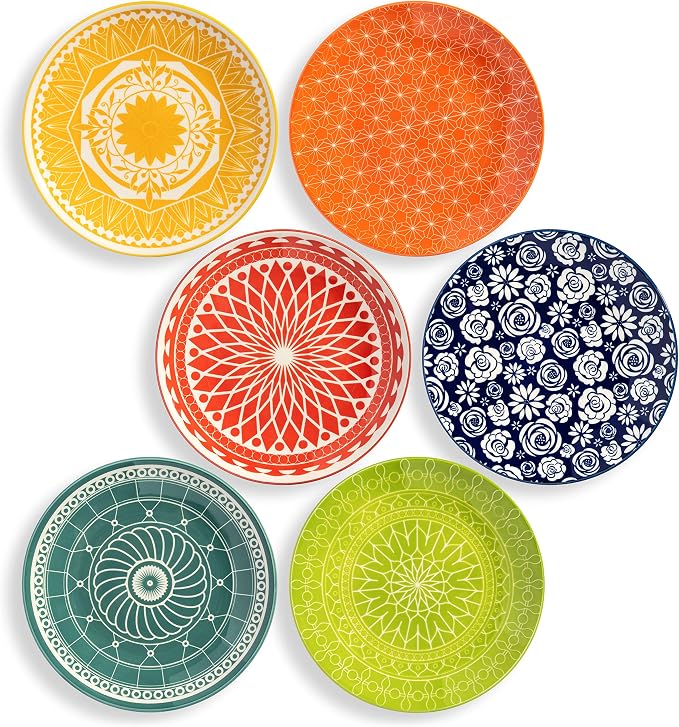 Salad Plates - Small Plate for Serving Appetizer, Sandwich - Microwavable - by Annovero