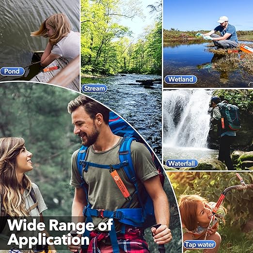 Straw Water Filter 8 Pack – Outdoor Camping & Hiking Survival Gear Kit for Family Use, Ultra-Light Personal Filter Straws for Backpacking, Travel, Bug-Out Bags and Emergency Preparedness
