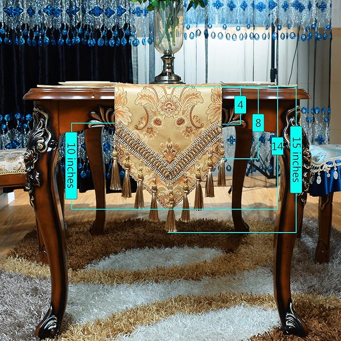 Luxury Velvet Gold Table Runner 189 Inches Long - Image 5