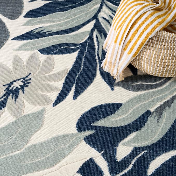 Nourison Home Suncoast Blue 9' x 12' Area Rug - Easy Clean, Non Shedding, Bed Room, Living Room, Dining Room, Kitchen (9' x 12')