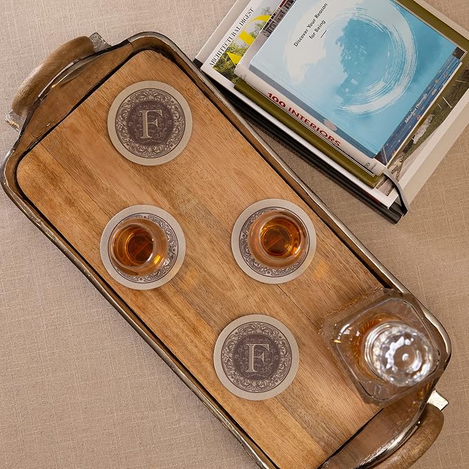 Thirstystone Monogram Letter Natural Sandstone Coaster 4 Pack | Manufactured in - Image 2