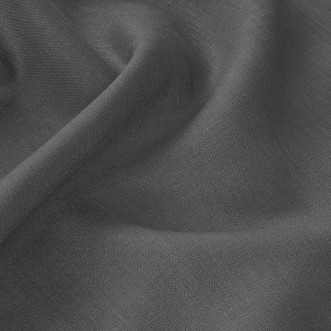 D'Moksha Homes Charcoal Grey Linen Tablecloth 60 x 156 Inch - 100% Pure Linen Grey Tablecloth for Rectangle Tables - Classic Hemstitch, Machine Washable Table Cloth for Spring, Easter