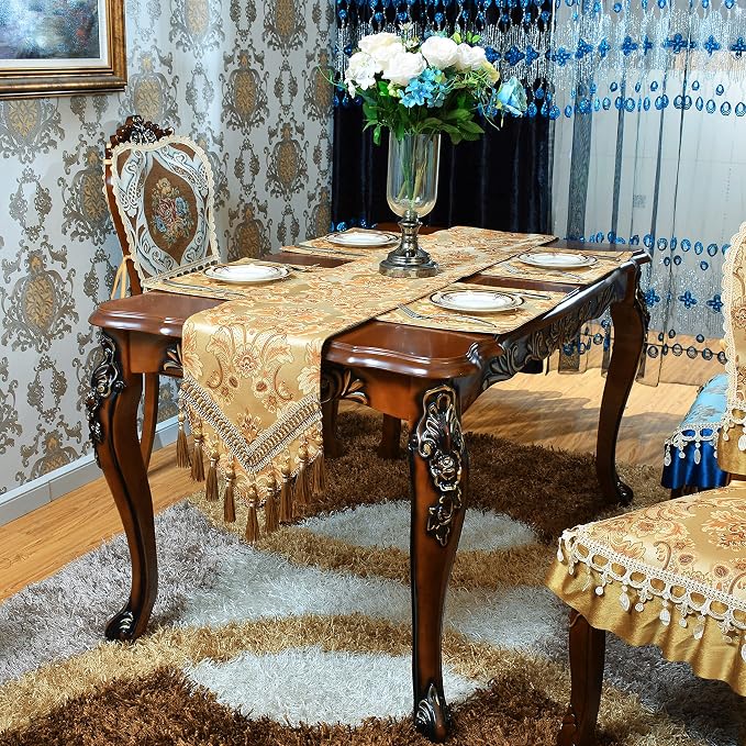 Luxury Velvet Gold Table Runner 72 Inches Long - Image 3