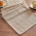 Linen Checked Farmhouse Table Runner, 13x60 Inches Taupe | Raised Grid Design by ZEEMARTONLINE