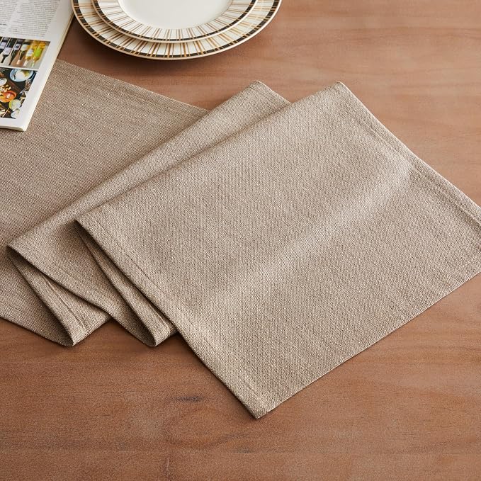 Rustic Cotton Linen Table Runner, 13x108 Inches Cocoa Brown | Farmhouse Style - Image 2