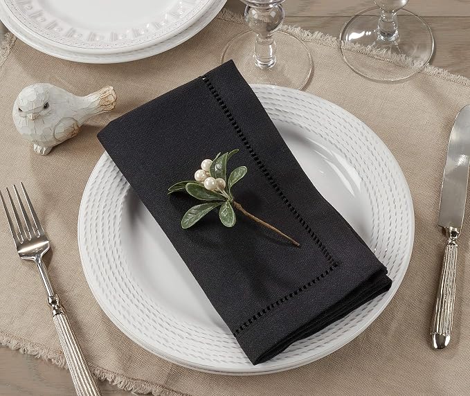 SARO LIFESTYLE Hemstitched Border Dinner Napkin - Image 4