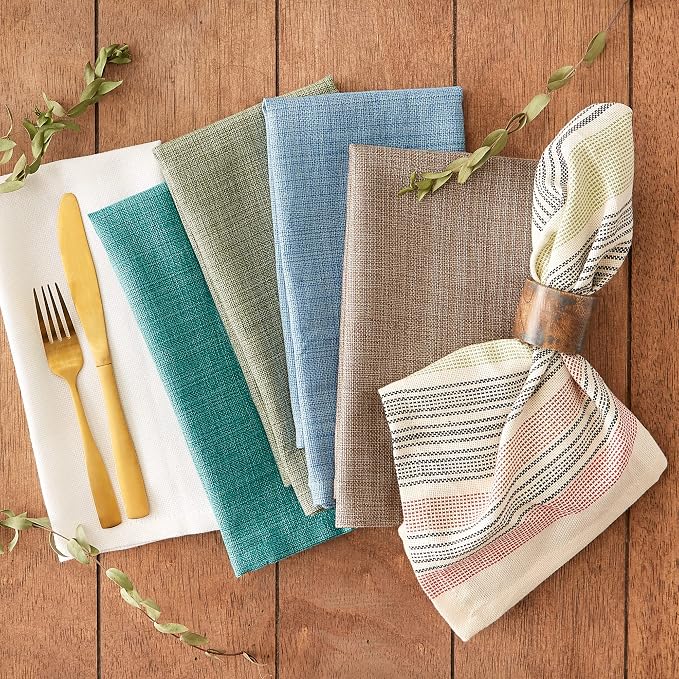 DII Variegated Tabletop Collection, Napkin Set, Artichoke Green, 6 Piece - Image 6