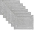 Solino Home Linen Cloth Placemats Set of 6-100% Pure Linen Hemstitch Soft Grey Placemats 14 x 19 Inch - Classic Hemstitch Table Place Mats for Winter, Spring, Easter