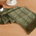 Macrame Style Boho Table Runner, 12x108 Inch Moss | Woven Boho Table Runner by ZEEMARTONLINE
