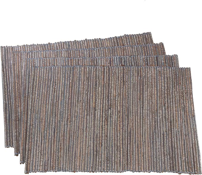 Saro Lifestyle Melaya Collection Shimmering Woven Nubby Placemat by SaroLifestyle