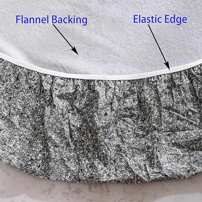 Walrus Round Vinyl Fitted Tablecloth with Flannel Backing Elastic Edge Design Table Cover Waterproof Oil-Proof PVC Table Cloth Stain-Resistant Best for 32"-36" Round