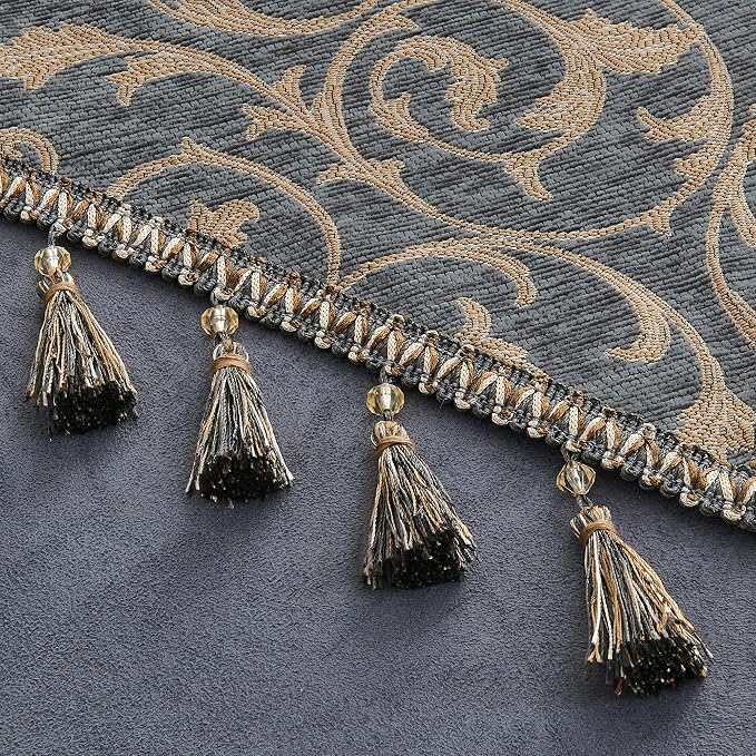 Loom and Mill Chenille Damask Table Runner 90 inches Long, 13x90 inch - Image 4