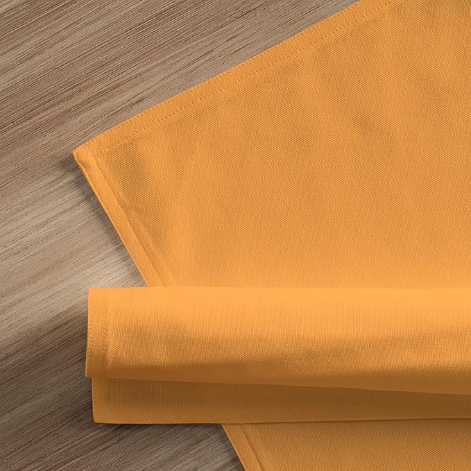Calicot Placemats Set of 6 100% Cotton Washable Cloth Place Mats, Reusable Table Mats for Spring/Summer & Thanksgiving Christmas Decorations Kitchen Dining Party Wedding (Apricot Yellow, 13" x 19")